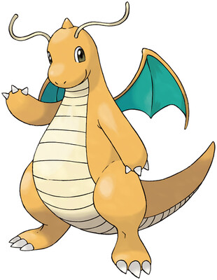 Dragonite artwork by Ken Sugimori