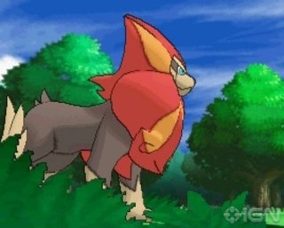 Pyroar from the side