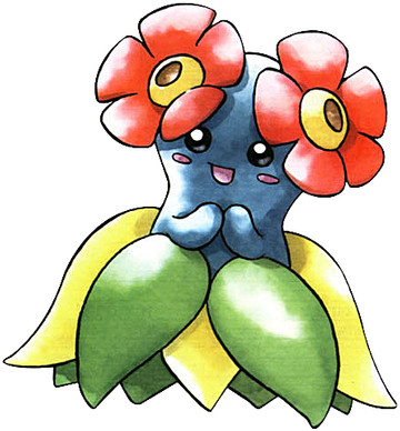 Bellossom Early Sugimori artwork - Gold/Silver