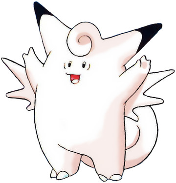 Clefable Early Sugimori artwork - Red/Blue US