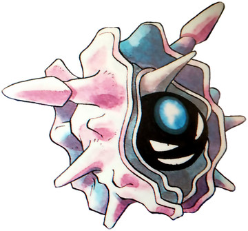 Cloyster Early Sugimori artwork - Red/Blue US