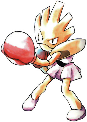 Hitmonchan Early Sugimori artwork - Red/Blue US