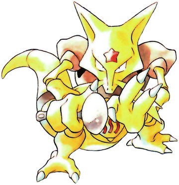 Kadabra Early Sugimori artwork - Red/Blue US