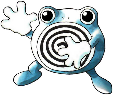 Poliwhirl Early Sugimori artwork - Red/Blue US