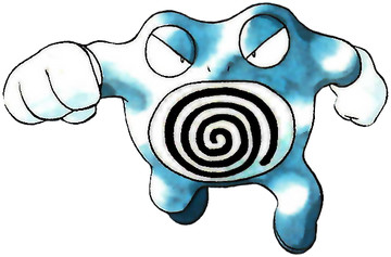 Poliwrath Early Sugimori artwork - Red/Blue US