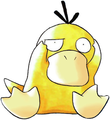 Psyduck Early Sugimori artwork - Red/Blue US