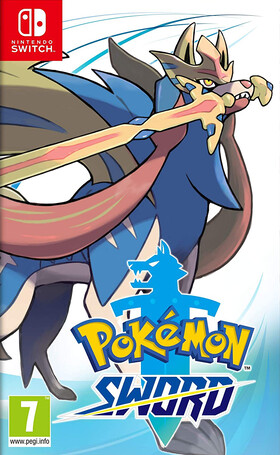 Pokemon Sword box art, featuring Zacian holding a sword