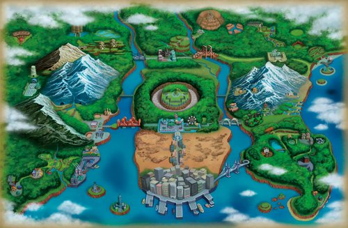 The updated Unova region in Pokémon Black 2 & White 2