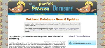 Stunfisk takes over the PokemonDb design