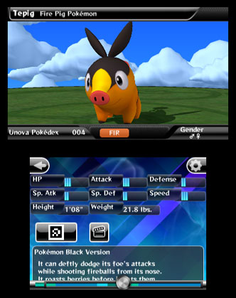 How Pokedex 3D looks on the dual-screen 3DS