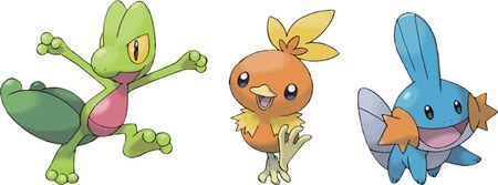 Treecko, Torchic and Mudkip