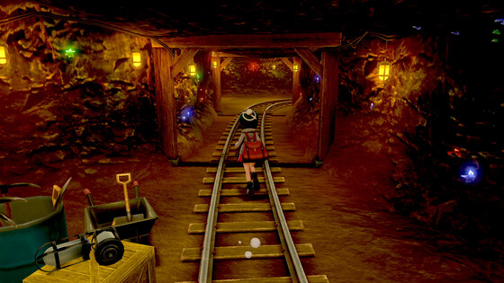 Underground mine with railroad tracks