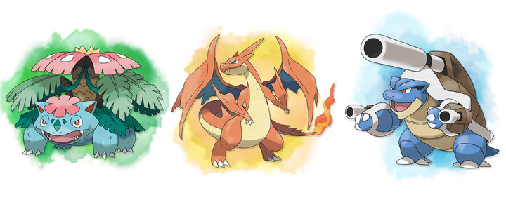 Mega Kanto starters