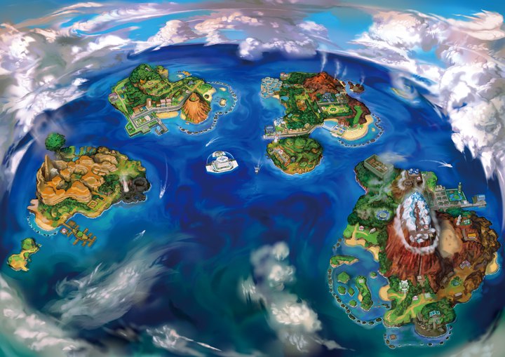 The Alola region in Pokemon Sun/Moon