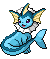 An animated sprite of Vaporeon from the Pokemon Black and White games.