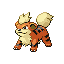 Growlithe sprite from FireRed & LeafGreen