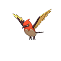 Fletchinder Shiny sprite from Omega Ruby & Alpha Sapphire
